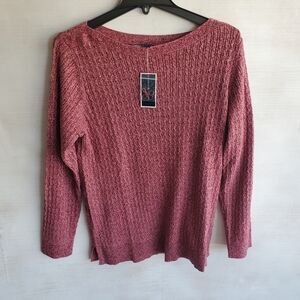 NWT Karen Scott Cableknit Speckled Sweater